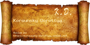 Korsunsky Dorottya névjegykártya
